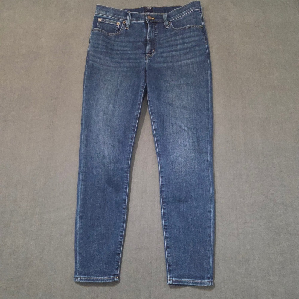 J.Crew 9" Mid-Rise Skinny Jeans Womens 29 Dark Wash Blue‎ Stretch Denim